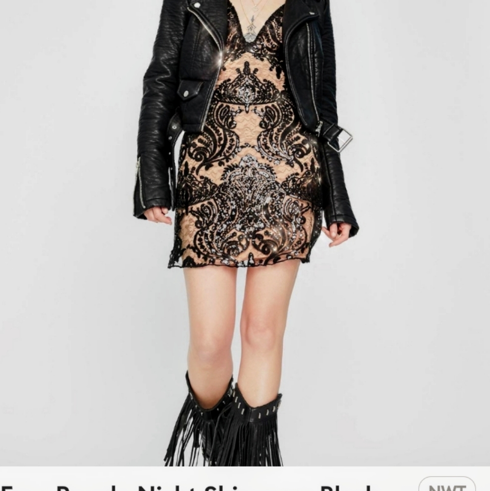 Free People night shimmers mini dress 4
